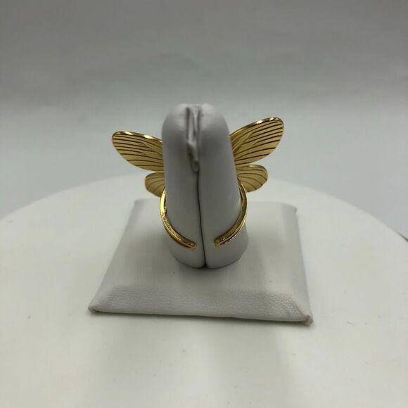 18K Gold Plated Butterfly Women's Statement Ring Open Back Insect Jewelry - Picture 7 of 12